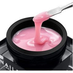 NAILFOR Premium Prestige UV Gel 20ml Professional Reconstruction Builder Gel 3 Phase Self Smoothing Highly Resistant Never Burn Off (Pink Look)