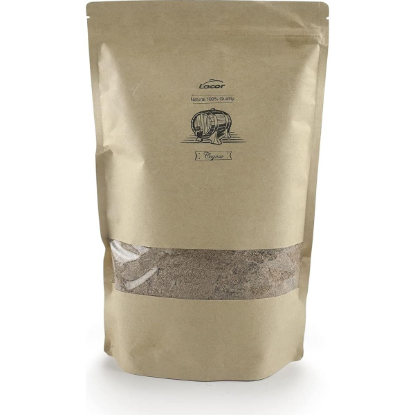 Lacor - 69568 - Lacor 69560 - Food Smoking Meals for Smokers, Oak, 100% Natural, Cognac Flavour: Gives a Soft and Aromatic Taste, 500 g