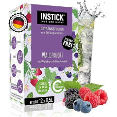 INSTICK Sugar-free Instant Drink (Forest Fruit) - 1 Pack for 12 x 0.5-1 L - Vegan Drink Powder Low Calorie & Vitamin C - Instant Powder