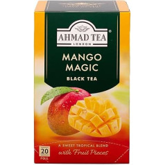 Ahmad Tea Mango Magic | Black Tea with Mango Flavour | 20 Tea Bags of 2 g | Tea Bags with Ribbon