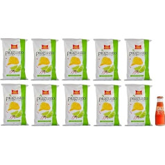 Pack of 10 San Carlo Più Gusto Lime e Pepe Pink Patatine, Lime and Pink Pepper, Potato Chips Chips, 150 g Bag + 1 x Free Gingerino Recoaro Aperitivo Italiano 10 cl