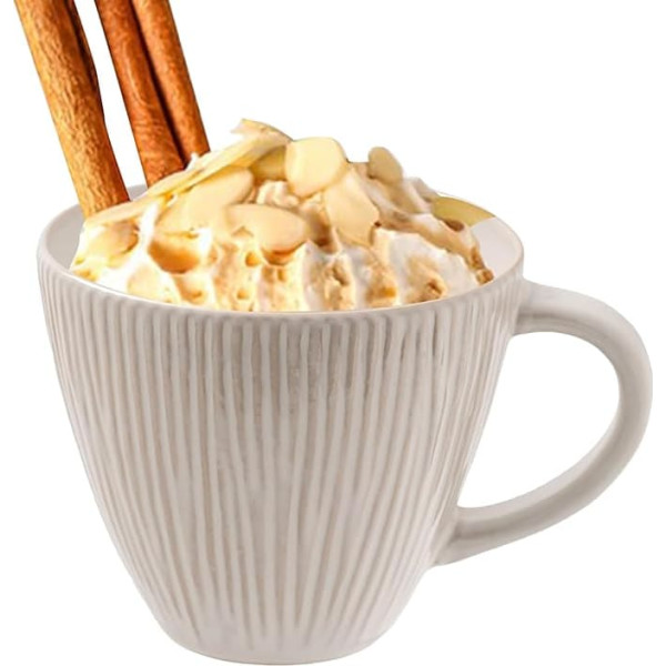 Keramikkaffeetasse - Keramikmilchtee Kaffeetasse mit ergonomischem Griff | Großkapazität 340 ml Küchenutensilien, Cappuccino, Latte, Mokka, heiße Schokolade, Suppe, Büro, Zuhause, langlebige Get