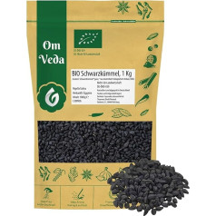 Organic Black Cumin 1 kg Black Cumin Seeds from Egypt Nigella Sativa Organic Certified DE-ÖKO-039 Black Cumin OmVeda Spices Ideal for Kitchen, Tea and Oil 1000 g