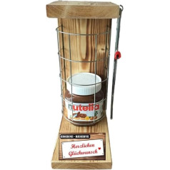 Nutella Gift Birthday Gifts - Nutella Glass Iron Reserve Grid Including Saw - Gift Set for Men Women Text Red: Congratulations