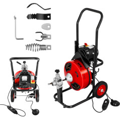 Elektriskais spirālveida cauruļu tīrītājs 390W 23m -DRAIN CLEAN 23E + galvas