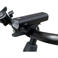 USB priekšējā velosipēda gaisma balta gaisma 4 režīmi melns