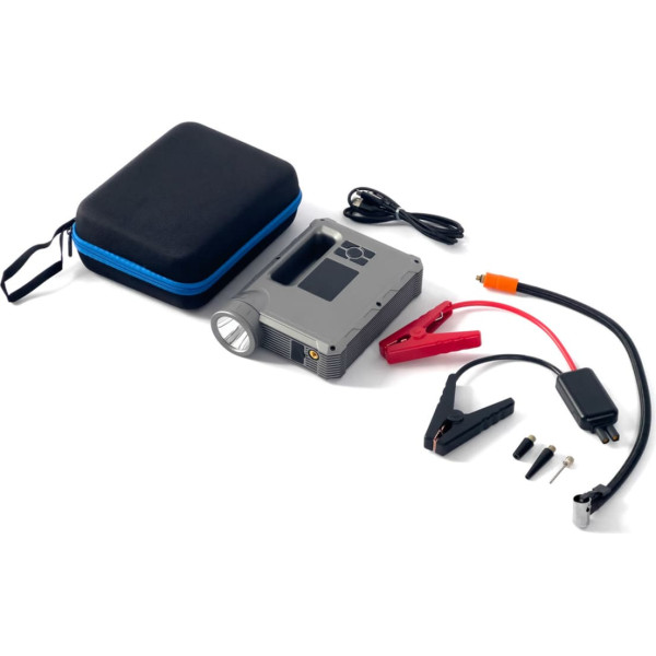 4in1 Jump Starter auto starteris + powerbank 8000mAh + kompresors + LED lukturītis - melns