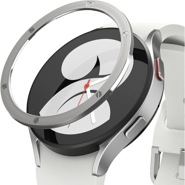 Ringke Aploksnes aizsargapvalka aizsargapvalks Pulksteņi 6 / 5 / 4 40mm Bezel Styling nerūsējošais tērauds sudraba krāsā