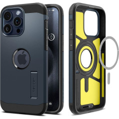 Spigen Tough Armor MagSafe futrālis iPhone 15 Pro Max melns, metālisks