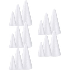 EXCEART 30 Pieces Foam Tree Cones for Crafts, Foam Cones, Christmas Tree Foam Cones, Unfinished Foam Balls for Flower Arrangements