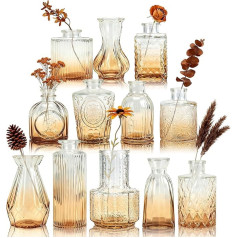 BTSD-home Set of 12 Vases for Flowers, Small Vases for Table Decoration, Wedding Decorations, Living Room Decoration, Rustic Wedding Centrepieces and Home Decor