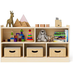 Montessori Birch Plywood Shelf - 5 Tier Storage Cabinet with 2 Tiers Organiser for Nursery, Classroom, Nurseries & Preschools