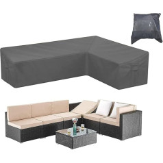 Garden Furniture Cover L Shape Sofa Furniture Waterproof Cover 420D Durable Oxford Fabric Outdoor Patio Section Couch Rattan Corner Sofa Table Chair Protector