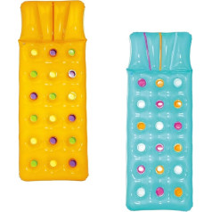 2x Bestway Inflatable 18 Pocket Fashion Sun Lounger Lilo Swimming Pool Air Bed Mat