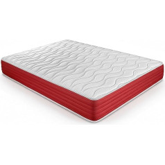 DUÉRMETE ONLINE Lite Viscoelastic Mattress, Reversible, Firm and Comfortable, Height 23 cm, Face for Winter/Summer, Polyurethane PU Mite Proof and Anti-Bacterial, White, 135 x 190 cm