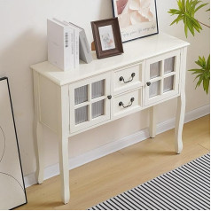 Solid Wood Entrance Table with Drawers and Open Storage Compartment, Entrance Table for Living Room, Narrow Side Table, Modern Console Sofa Table, Entrance Table, Hallway Table, Table Behind the Couch