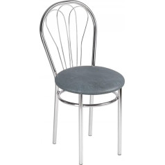 All4All Venus Kitchen Chair Metal Chrome Bistro Chair Dining Room Living Room Chair (S17 Silver)