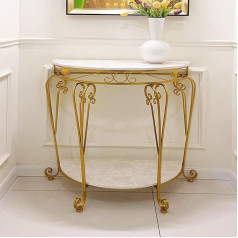 Console Table, 2 Levels, Narrow Hallway Table, Side Table Made of Metal Frame, Shelf Behind Sofa, Narrow Table, Hallway Cabinet, Narrow, for Hallway, Entrance, Office, Corridor (L70 cm/27.5