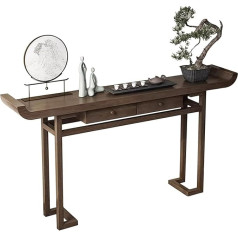Konsolentisch Holz-Konsolentisch Für Den Eingangsbereich Mit 2 Schubladen, Bauernhaus-Flurtisch, Schmaler Sofatisch, Foyer-Tisch (Color : Dark Brown, Size : 35.4X11.8X31.5inch)