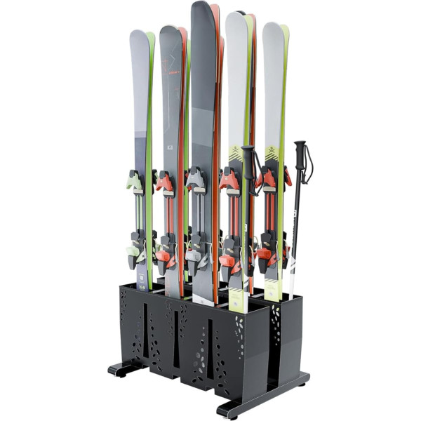 Ski Storage Rack Garage 8 Pairs Heavy Duty Steel Freestanding Ski Storage Rack Indoor Ski Holder for Home and Garage