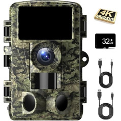 Trail Camera - 4K 48MP Game Camera with Night Vision, 0.05s Trigger Motion Activated Hunting Camera, IP66 Waterproof, 130° Wide Angle with 46pcs No Glow Infrared LEDs for Outdoor Wildlife Surveillance