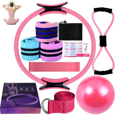 Moonboat Pilates-Ring Fitnesstrainer, doppelt gepolsterte Griffe, Yoga-Ringe für Anfänger, straffende Arme, für Heimtrainingsmatte und Reformer-Workouts