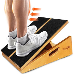 Yes4All Slanted Board, Calf Stretcher Made of Steel/Wood, Adjustable and Portable Slant Board, Training Device with Carry Handle & Non-Slip Coating, Calf Trainer, Squat Wedge for All Ages