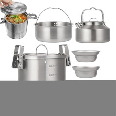 Hiking Kitchen Set - Kettle Set - Lightweight Equipment for Outdoor Adventure, Family Picnics, Travel, Hiking, Backpack