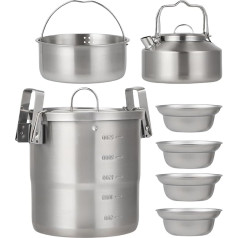 Hiking Cooking Set - Camping Cookware Set - Lightweight Outdoor Equipment for Adults for Hiking Garden Picnic Trekking