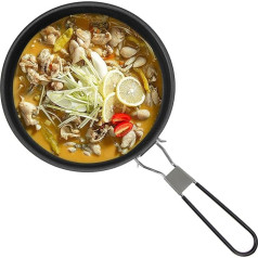 Fry Pan Non Stick 24 cm/9.4 Inch Outdoor Cookware for Camping, Hiking, Backpacking, Picnic, BBQ, Portable Folding Aluminium Alloy Handle