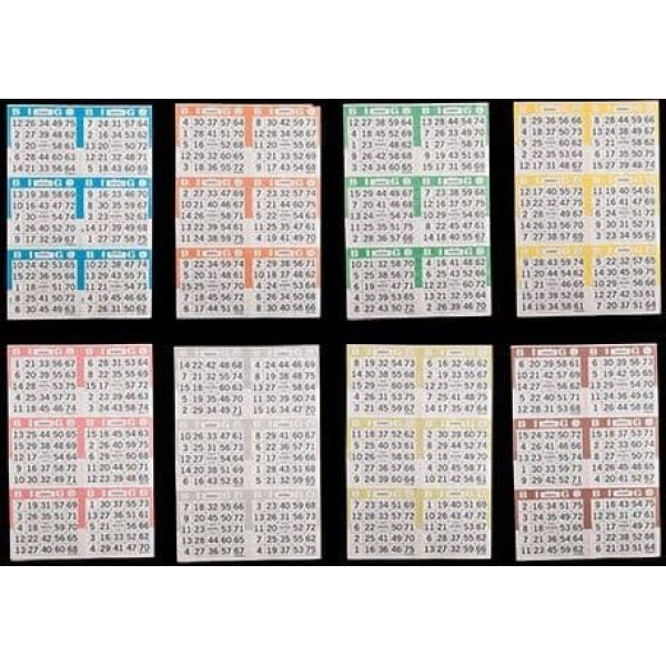 SmallToys Bingo Paper Playing Cards 6 Cards 8 Sheets 125 Books 8 x 12 Disposable Sheet Made in USA