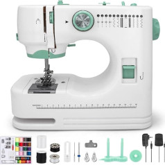 Sewing Machine - Compact Multifunction Sewing Machine for Beginners & Professionals, 12 Stitch Patterns, 2 Speeds, Double Stitch, Foot Pedal & Button Operation, Ideal for DIY and Clothing