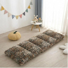ZIQINPSQ Fleece Floor Pillow Cover Mattress Bed Lounger Faux Fur Tie Dye Pillow Bed Floor Lounger Recliner Cushion for Girls Boys Requires 5 Pillows (Leopard, King)