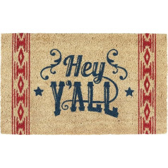 DII CAMZ10853 Indoor Outdoor Natural Coir Doormat Easy Clean Rubber Backed Entrance Mat for Patio Front Weather Exterior Doors 18 x 30 Inch Hey Y'all