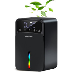 Luxe Electric Dehumidifier, UV 0.35 L/24 Hour LED Timer, Quiet Small Dehumidifier, Car Defrost Room Dehumidifier for Home, Apartment, Bathroom Against Moisture and Mould, Black