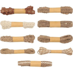Jute Band für Bastelarbeiten und Handwerk - 9 Rollen Hochzeits-Dekorationsbesatz für Verzierungen,Vintage Jutebänder,für Feiertage und Feste, für Partys Zuhause, für Kränze Girlanden