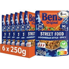 BEN'S ORIGINAL Ready Meal Street Food Indonesian Style Spicy Noodles 6 x 250 g