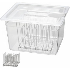 Sous Vide Container 11 L with Lid and Stainless Steel Holder for Sous Vide Stick Garer Multiple Brands Multifunctional Transparent Container (Bisphenol A-Free)