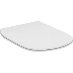 Ideal Standard - Tesi Soft Close Toilet Seat with Stainless Steel Hinged Lid - White