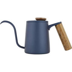 Tropfkaffeekanne, Schwanenhalsauslauf, Wasserkocher, 350 ml, Edelstahlgriff, langes, präzises Ausgießdesign für die Zubereitung von Barista-Kaffee zu Hause, Schwarz, Blau (Blau)