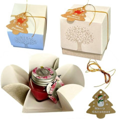 regalami. Shop Set of 6 Decorative Christmas Candles with Boxes, Ribbons and Tags - Christmas Gift Ideas for Home, Table and Home Decor (Ivory)