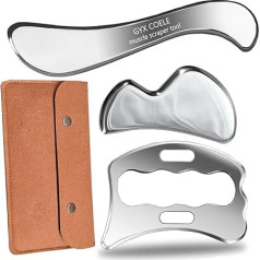 GYXCOELE Professional Stainless Steel Muscle Scraper Tool Set, IASTM Tool, Myofascial Release Tools with Case for Physical Therapy