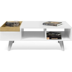 Symbiosis TemaHome Platô Coffee Table, Wood, White/White, 110 x 65 x 39 cm