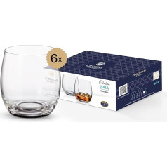 Crystal Bohemia Tumbler Glass Set - Set of 6, 410 ml each, Dishwasher Safe, Robust, Scratch-Resistant & Elegant - Versatile Crystal Glasses for Whisky, Cocktails & Soft Drinks - Ideal as a Gift