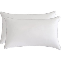 Feather pillow 50 x 75 cm (2 pieces, white), feather pillow with cotton cover, pillow as pillow, sleeping pillow and bed pillow
