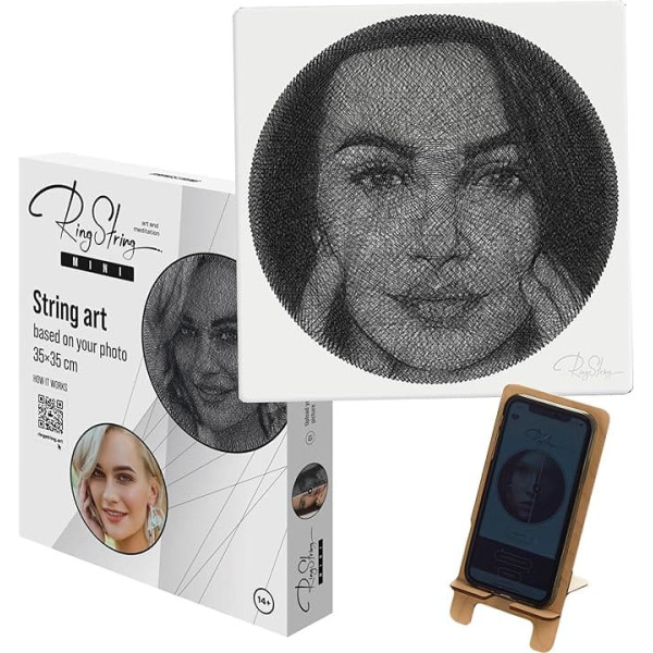 String Art Thread Painting DIY | Personalised Gift | Own Picture as Yarn Portrait | Desired Motif | Wall Picture (Mini 35 x 35 cm)