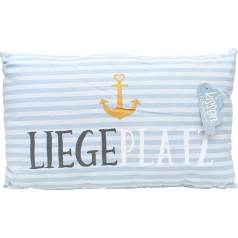 Dekohelden24 pillow with cover made of 100% cotton, maritime-themed design, L x W x H: 40 x 13 x 23 cm, design: A place to lie (Liegeplatz) 3968111, anchor
