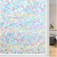 KROMAPOLIS 3D Rainbow Window Film 30 x 200 cm Privacy Film Window Colourful Opaque Self-Adhesive Colourful Decoration for Your Home