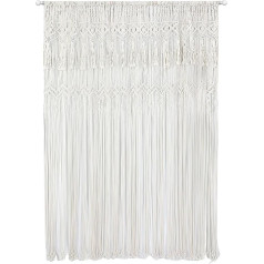 Macrame Boho Curtain 132 x 200 cm Wall Hanging Door Curtain Window Curtain Thread Curtain Handmade Cotton Woven Tapestry Room Divider for Wedding Arch, Wedding, Living Room, Wall Decor