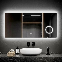 Emke LED Bathroom Mirror with Lighting, Warm White Light, Wall Mirror